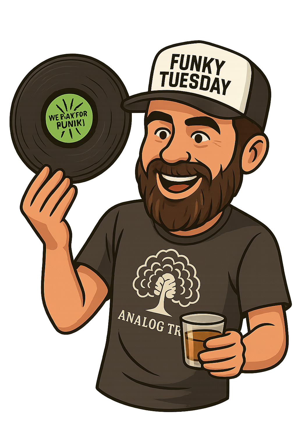 Funky Tuesday DJ Character Logo